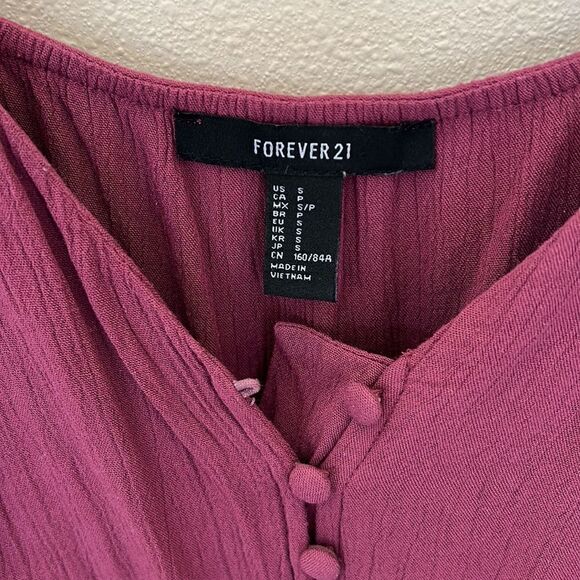 Forever 21 Spaghetti Strap Fitted Midi Dress Size S Wine Red - Picture 3 of 3